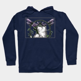 Queen of Crystals Ferret - White Outlined Design Hoodie